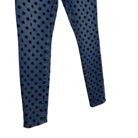 Current/Elliott Stiletto  Flocked Dot Skinny Ankle Blue Jeans Size 28 - Picture 4 of 12